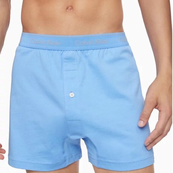 NWT! NEW! Calvin Klein Boxer Men's 3-Pack Classics Knit Boxers Underwear -Blue - Picture 3 of 6